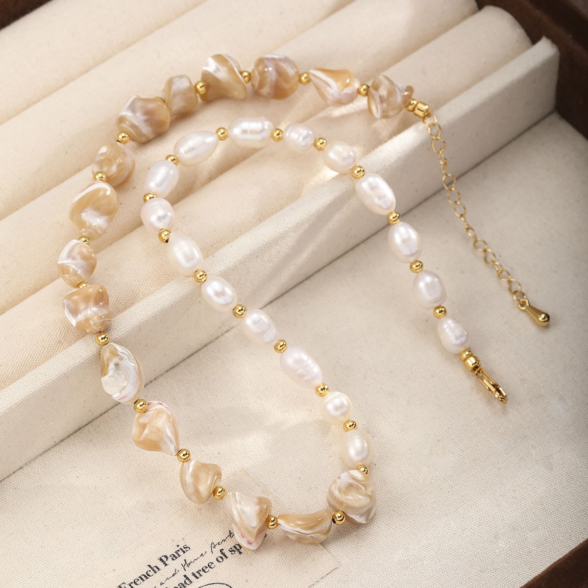 Baroque Pearl Choker Necklace | 18K Gold Plated Asymmetrical Freshwater Pearl Statement Jewelry - Image 3